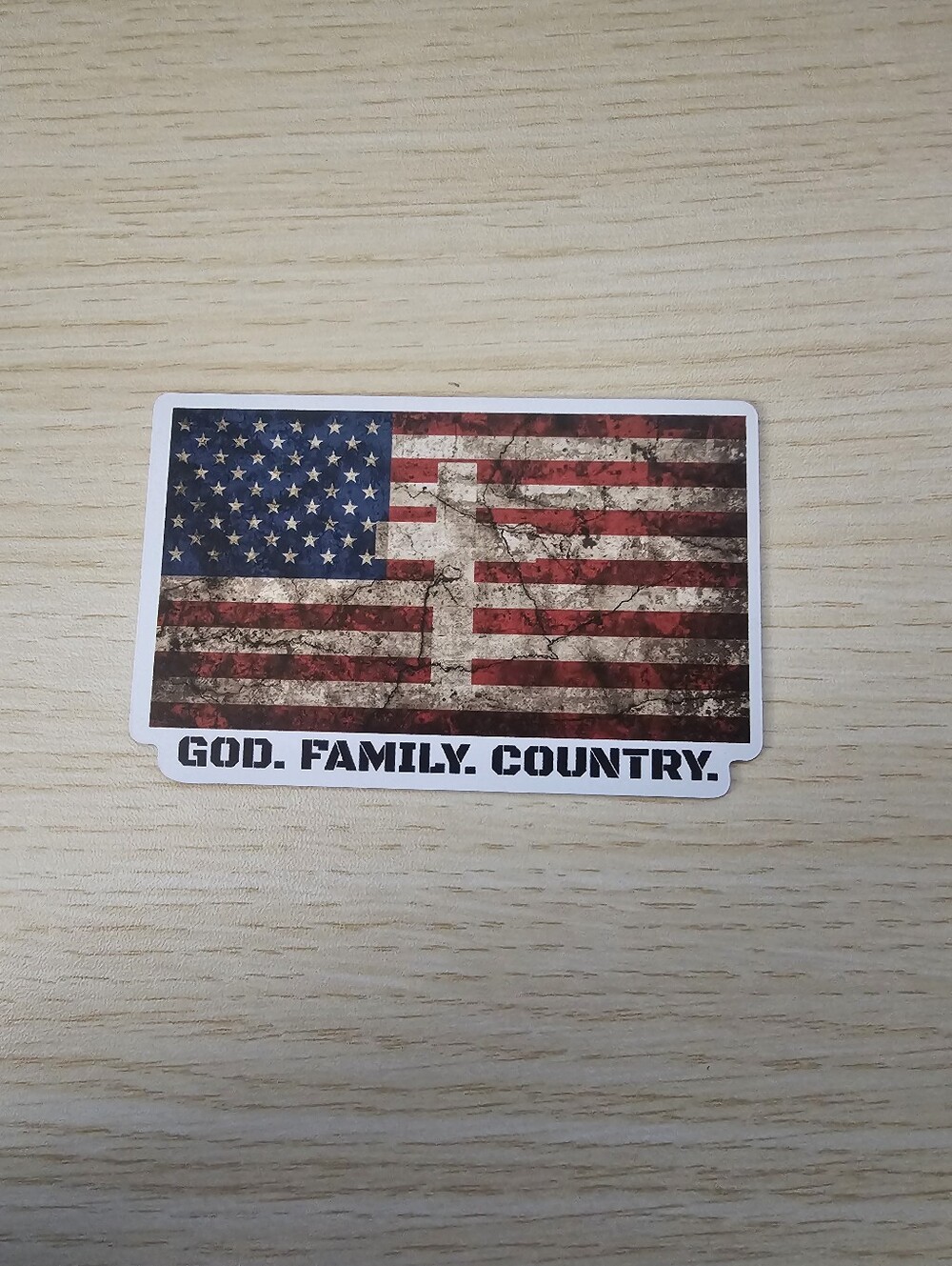 Patriotic Die-Cut Magnet with American Flag 4"x4"